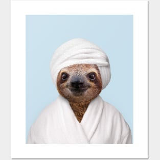 Sloth in Bathrobe Posters and Art